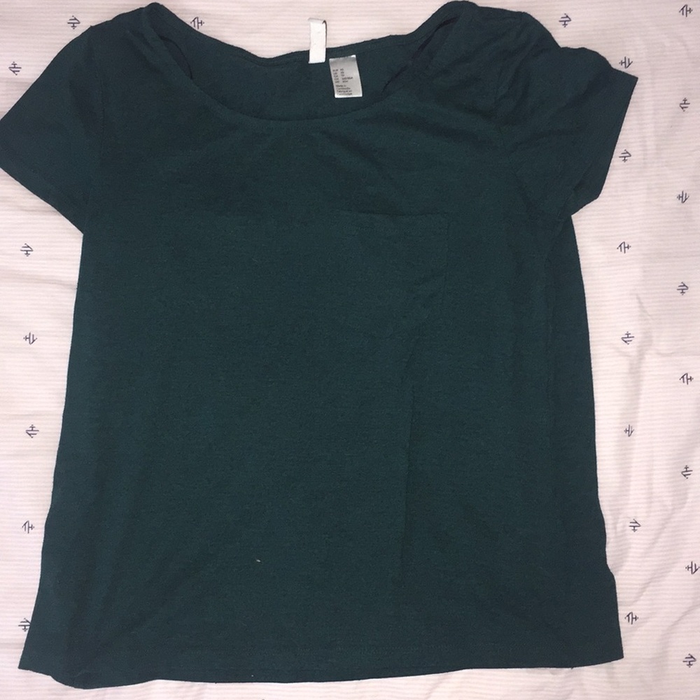 Green Crop Top w/ Breast pocket